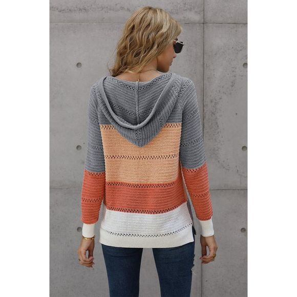 Azura Exchange  Gray Beach Bonfire Knitted Hoodie - Picture 11 of 15